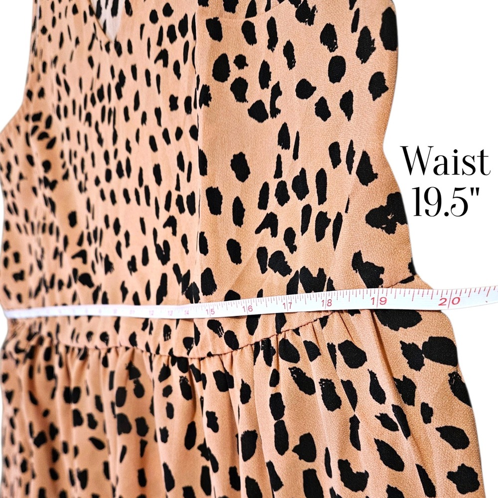 Mittoshop NWT Leopard Print Tiered Sleeveless Mini Dress Pockets Women's M - Picture 9 of 10